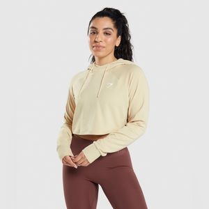 Gymshark Training Cropped Hoodie - Vanilla Brown